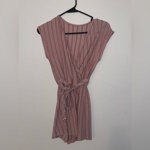 ROMPER. Pink and white stripped
